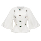 Camisa bordada a mão - elegante sofisticada