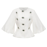 Camisa bordada a mão - elegante sofisticada