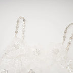 Vestido Bordado Floral, Cristais Manuais e Alças Delicadas