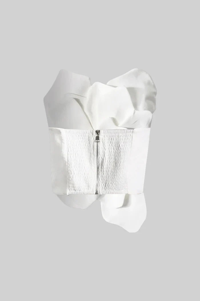 Corset com detalhes florais 3D
