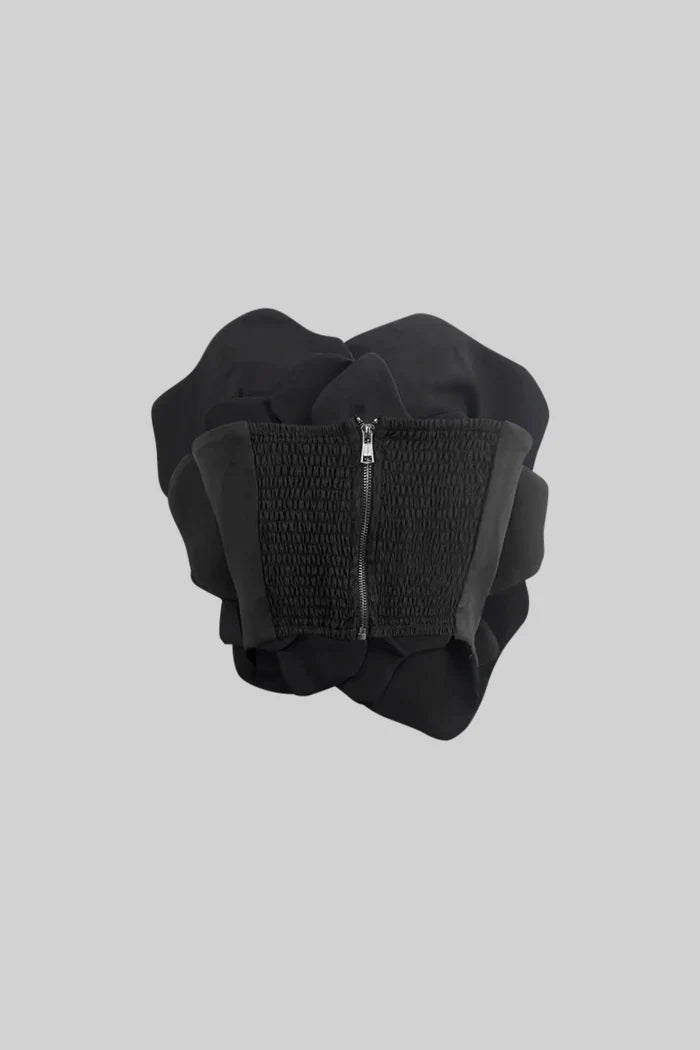Corset com detalhes florais 3D