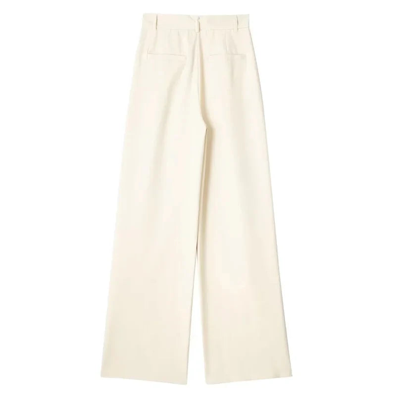 Calça de Alfaiataria Listrada – Cintura Alta e Silhueta Wide Leg Elegante