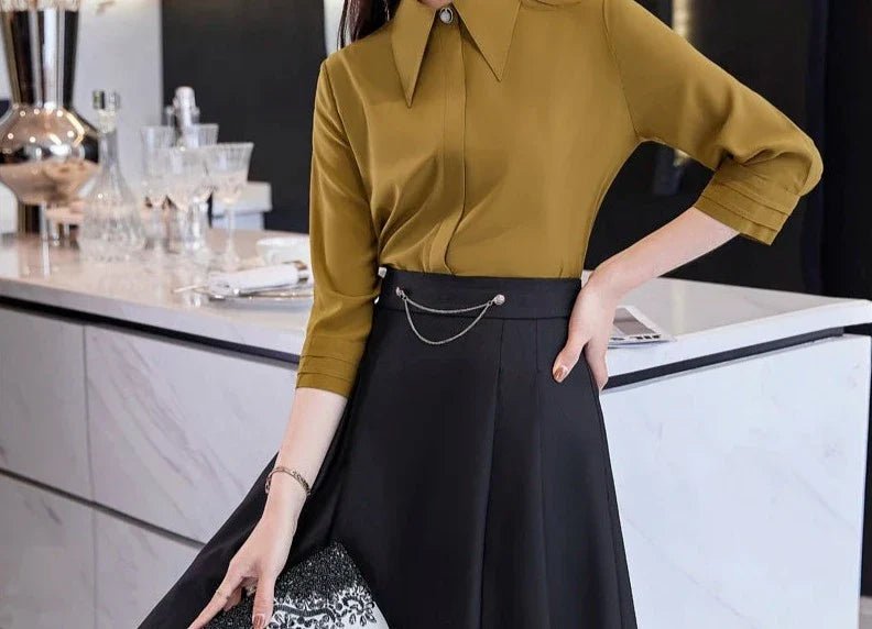 Conjunto saia e Camisa Alfaiataria Luxo