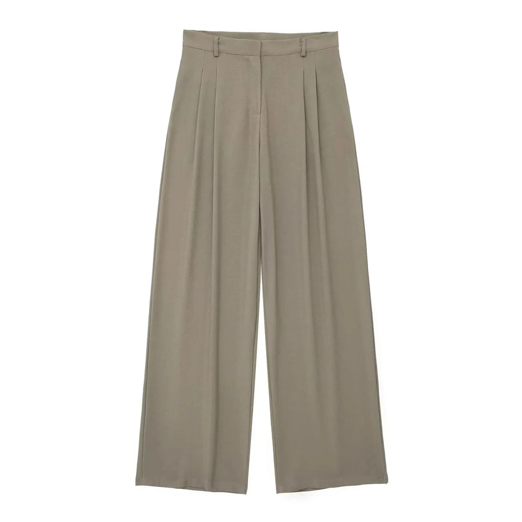 Conjunto Colete Halter Sem Mangas com Bolsos + Calça Pantalona Cintura Alta, Look Executivo Moderno