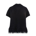 Conjunto em Tricô Vazado – Saia Mini + Camisa