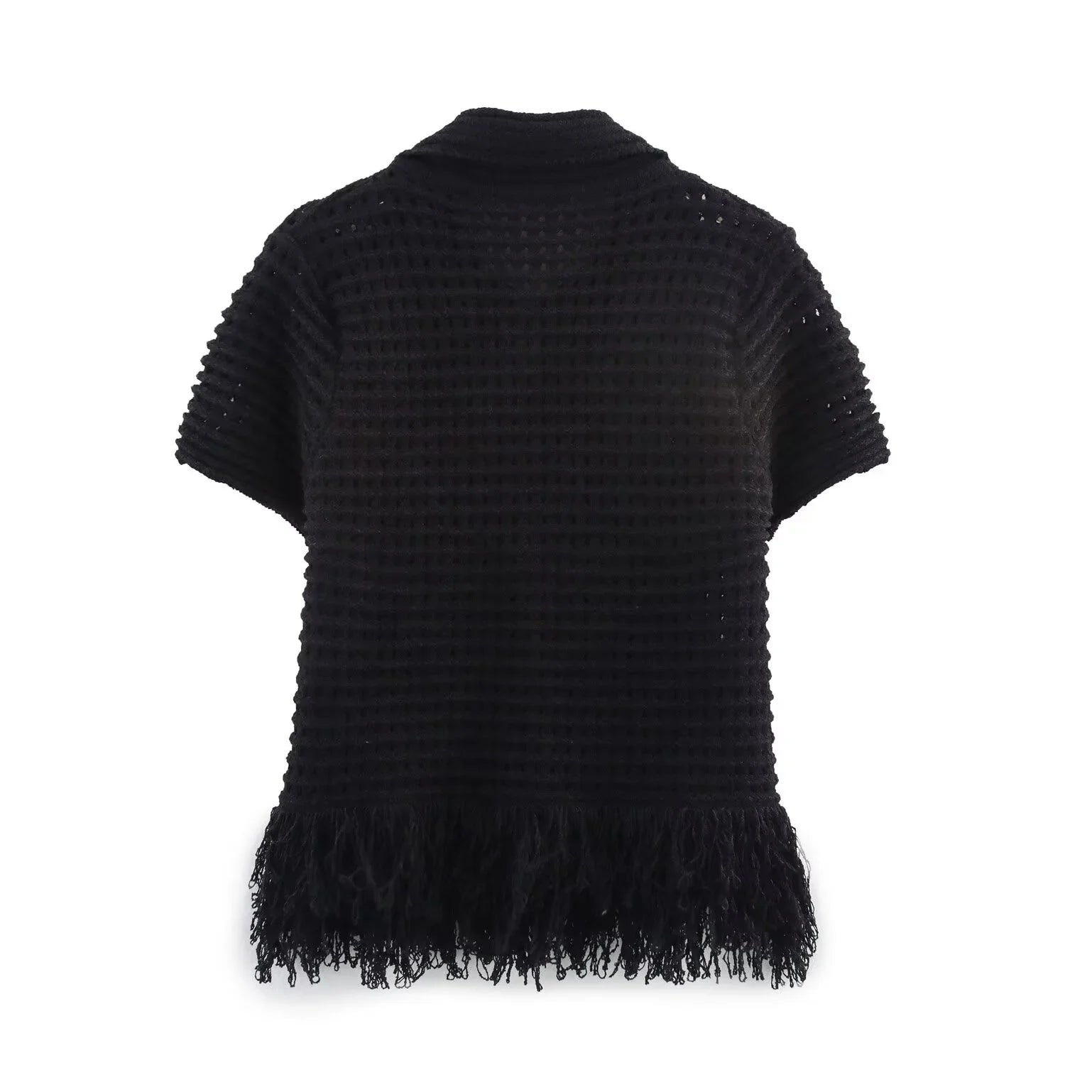 Conjunto em Tricô Vazado – Saia Mini + Camisa