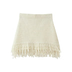 Conjunto em Tricô Vazado – Saia Mini + Camisa