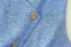 Conjunto – Colete Sem Mangas com Botões + Calça Reta com Cinto, Look Casual Chic 2 Peças