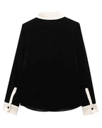 Conjunto em Veludo com Camisa de Manga Longa e Calça – Design Elegante com Detalhes Laterais