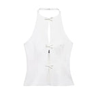 T-shirt Frente única com Aplicação de Laço