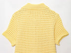 Conjunto em Tricô Vazado – Saia Mini + Camisa
