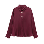 Camisa Vinho com Botões Dourados