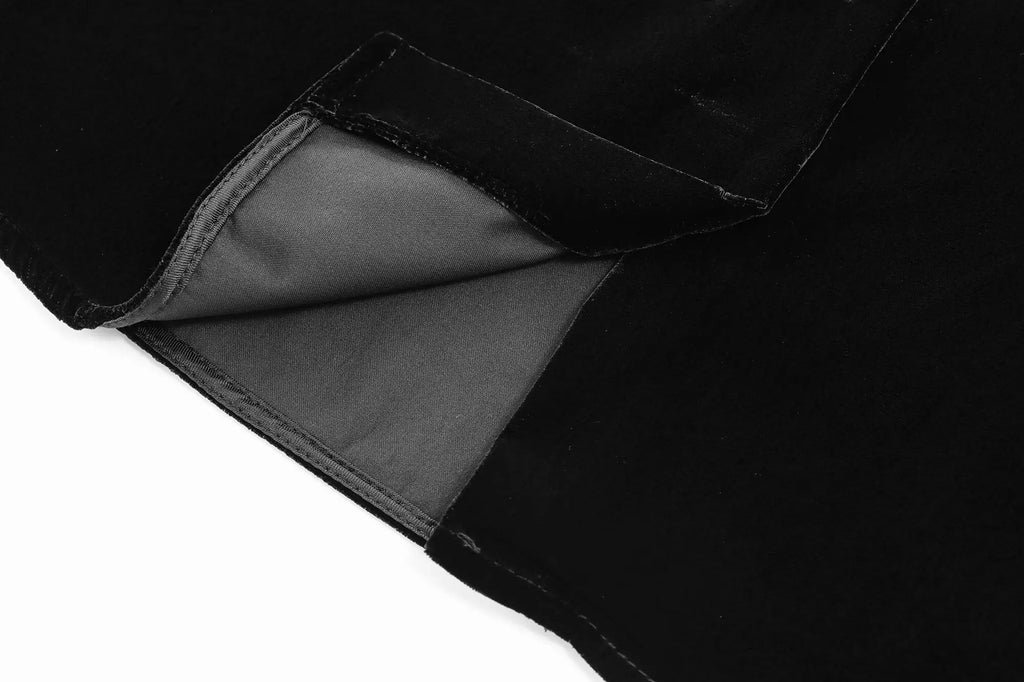 Conjunto em Veludo com Camisa de Manga Longa e Calça – Design Elegante com Detalhes Laterais