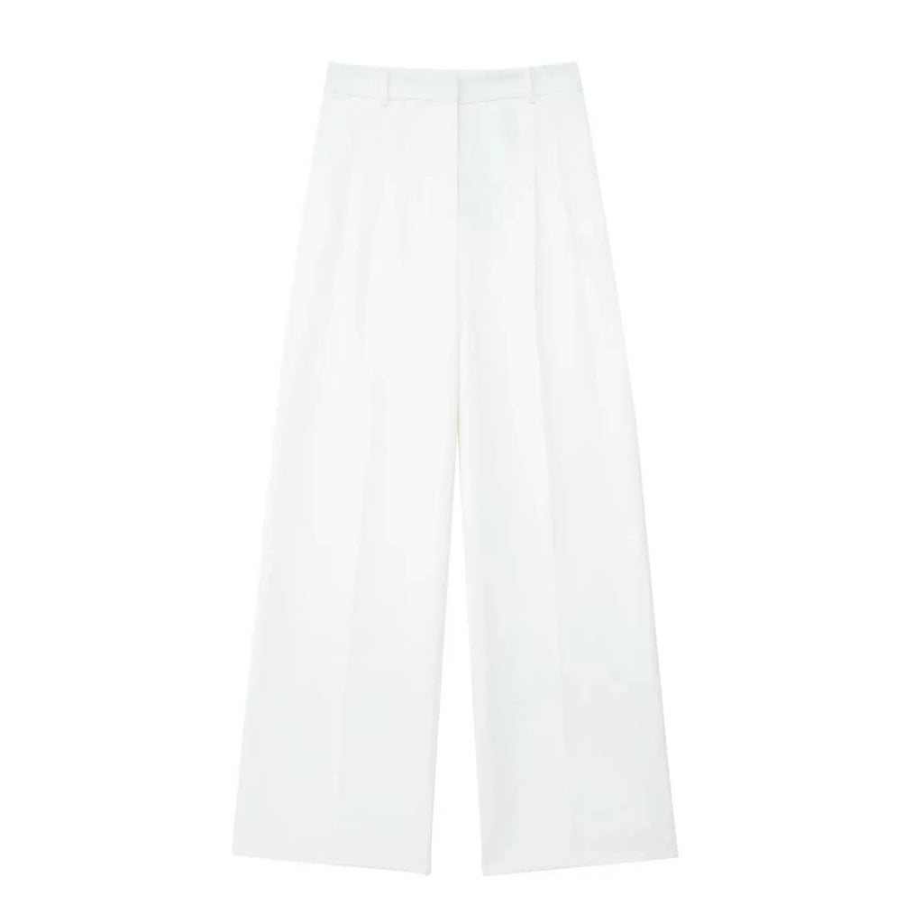 Conjunto Colete Halter Sem Mangas com Bolsos + Calça Pantalona Cintura Alta, Look Executivo Moderno