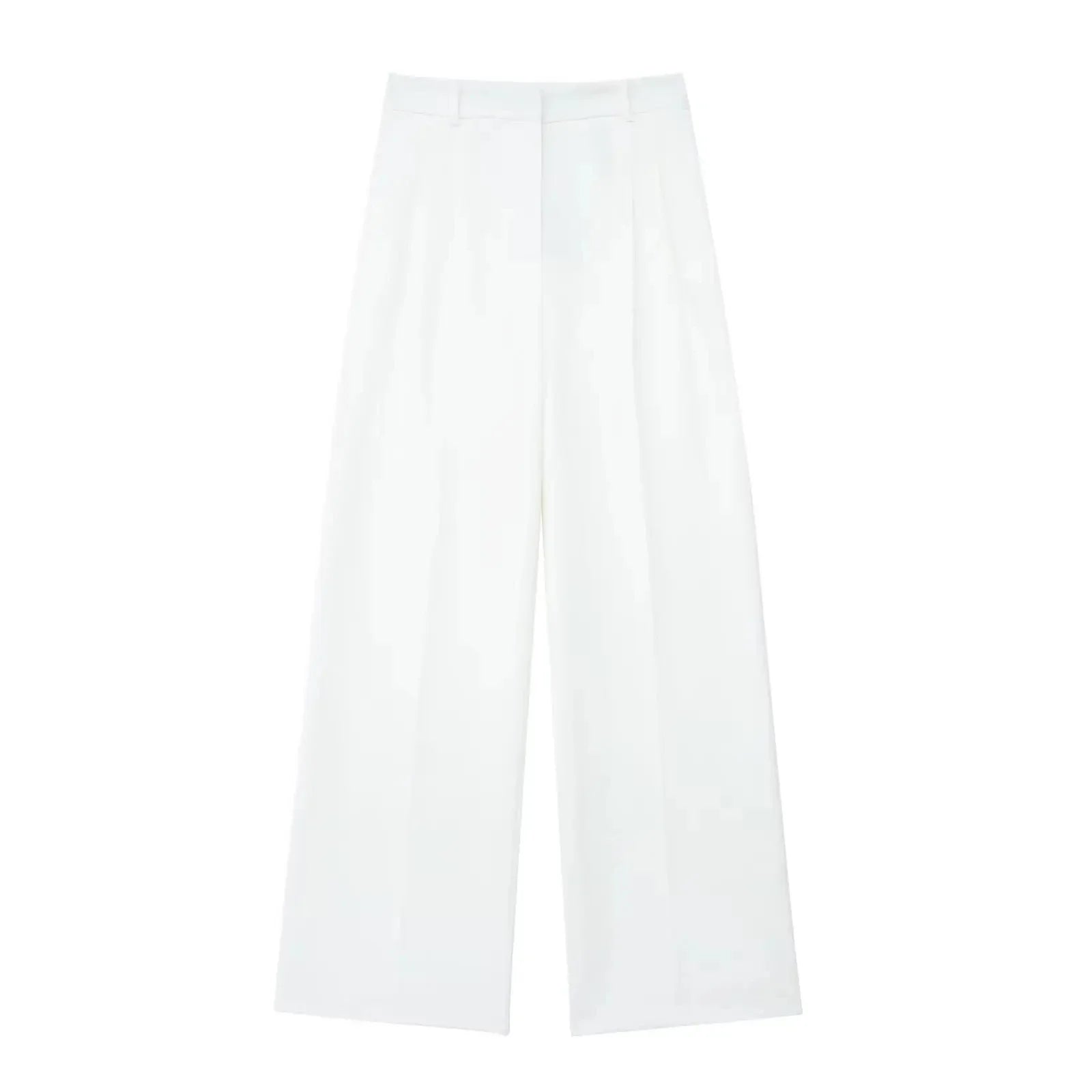 Conjunto Colete Halter Sem Mangas com Bolsos + Calça Pantalona Cintura Alta, Look Executivo Moderno