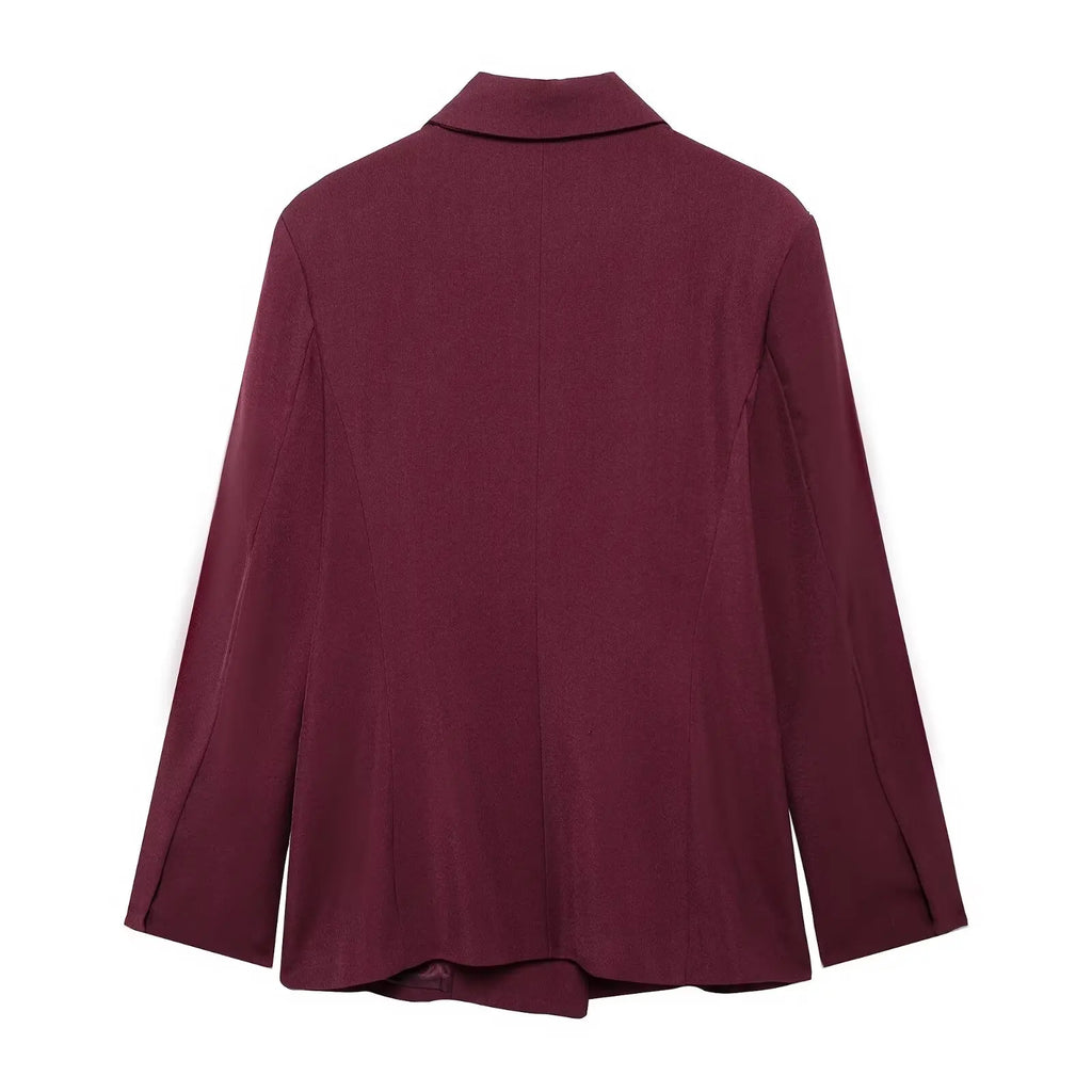 Conjunto  – Blazer com Botões Duplos e Calça de Cintura Alta