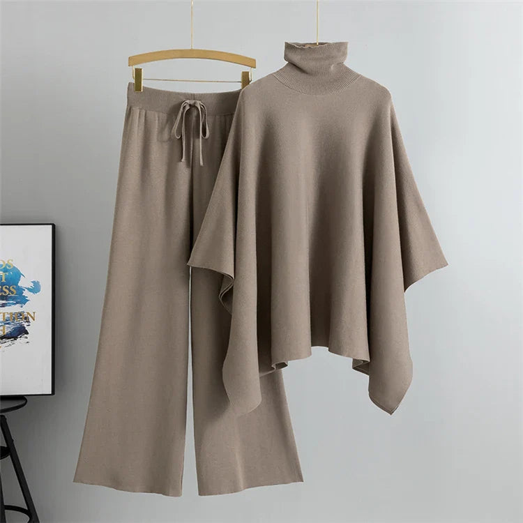 Conjunto Feminino Casual Elegante – Camisa Estilo Hepburn com Cardigan e Calça