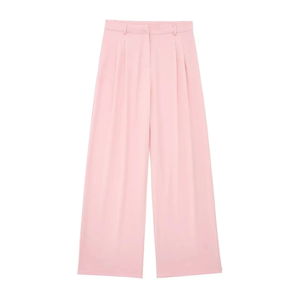 Conjunto Colete Halter Sem Mangas com Bolsos + Calça Pantalona Cintura Alta, Look Executivo Moderno
