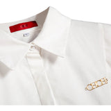 Blusa CHCH Elegante – Gola Clássica e Babados