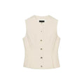 Colete Plissado em Linho Misto - Designer Elegante