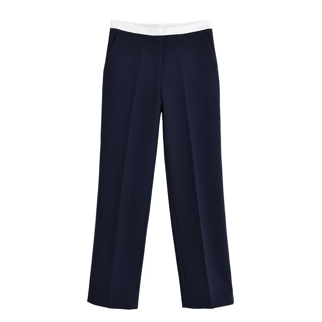 Conjunto Feminino Versátil – Blusa Básica com Recortes e Calça Reta Cintura Alta