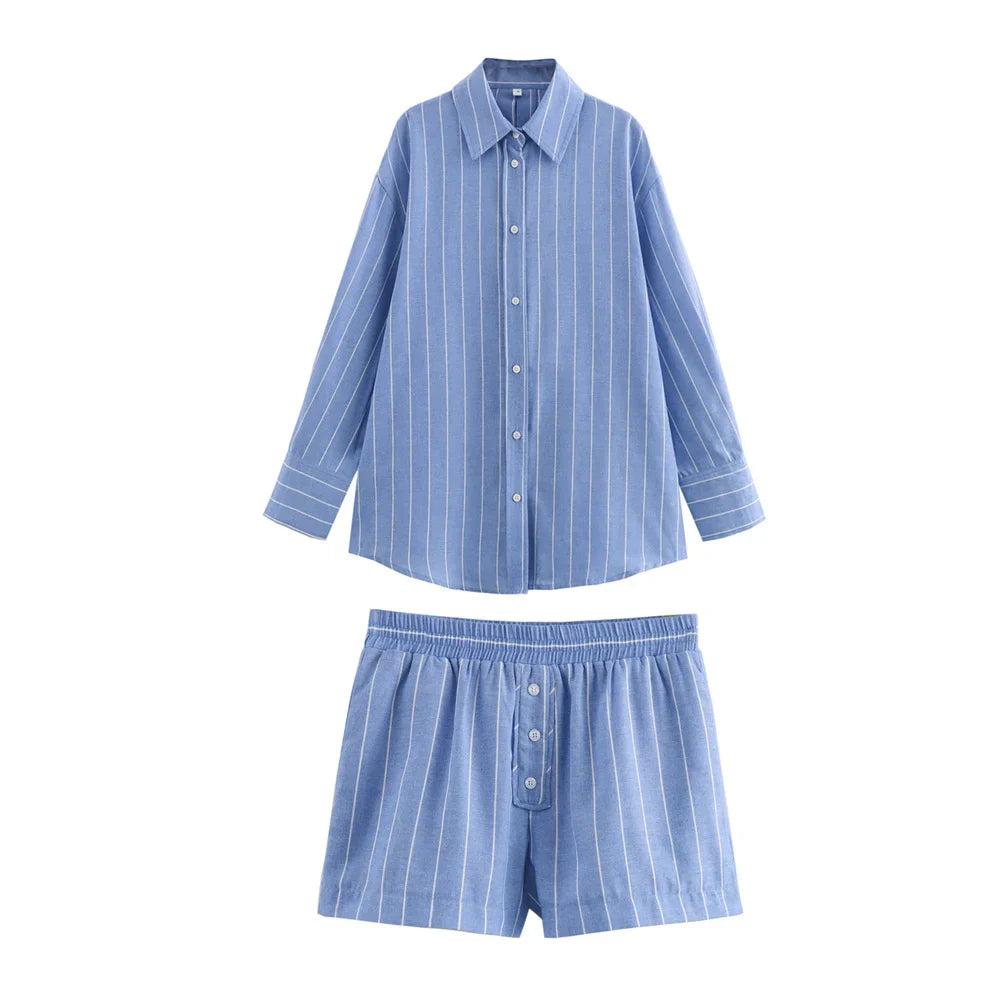 Conjunto camisa e shorts Listrado - Novidade