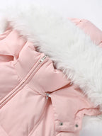 Macacão Feminino Elegante – Rosa -  Proteção Impermeável e Design de Inverno