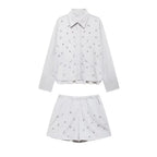 Conjunto Bordado com cristais - shorts e camisa
