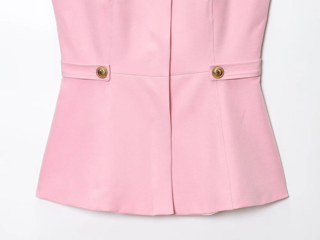 Colete Sem Mangas com Saia Curta ou Calça Flare, Estilo Moderno e Minimalista