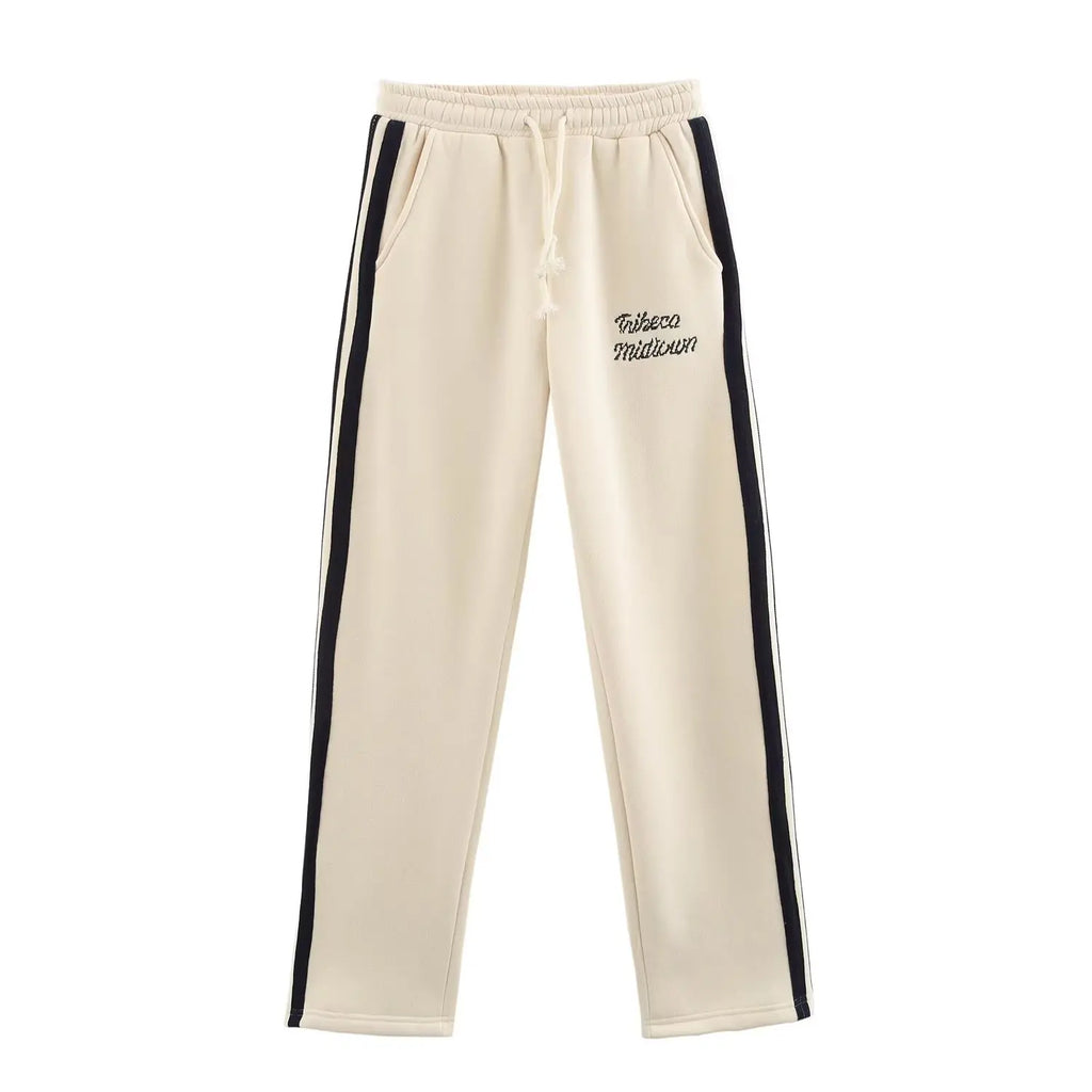 Conjunto Jogger Feminino Forrado em Lã – Bordado, Ajuste Solto e Design Térmico