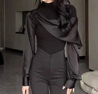 Blusa com Gola Alta Média – Elegância Sofisticada