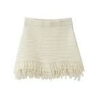 Conjunto em Tricô Vazado – Saia Mini + Camisa