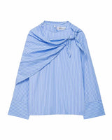Camisa Casual Listrada com Lenço Integrado