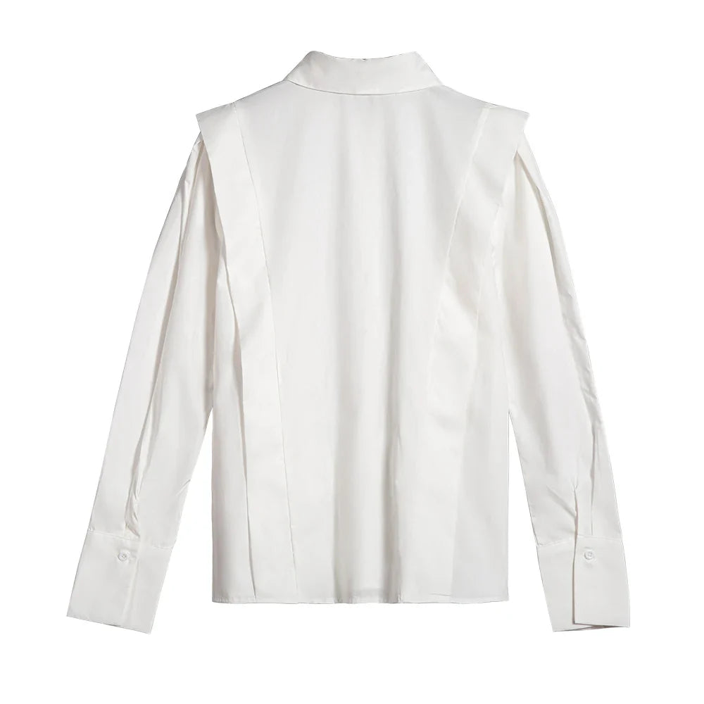Blusa CHCH Elegante – Gola Clássica e Babados