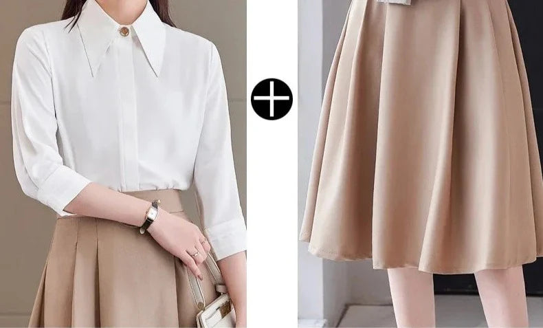 Conjunto saia e Camisa Alfaiataria Luxo