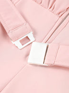 Macacão Feminino Elegante – Rosa -  Proteção Impermeável e Design de Inverno