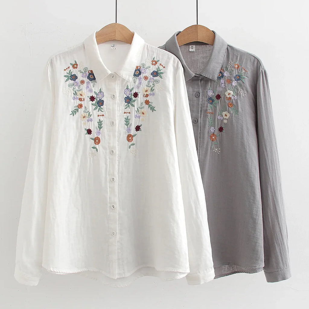 Camisa 100% Algodão com Bordado – Conforto e Estilo Natural