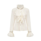 Blusa Elegante com Mangas Longas e Bordado de Cristais
