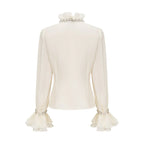Blusa Elegante com Mangas Longas e Bordado de Cristais