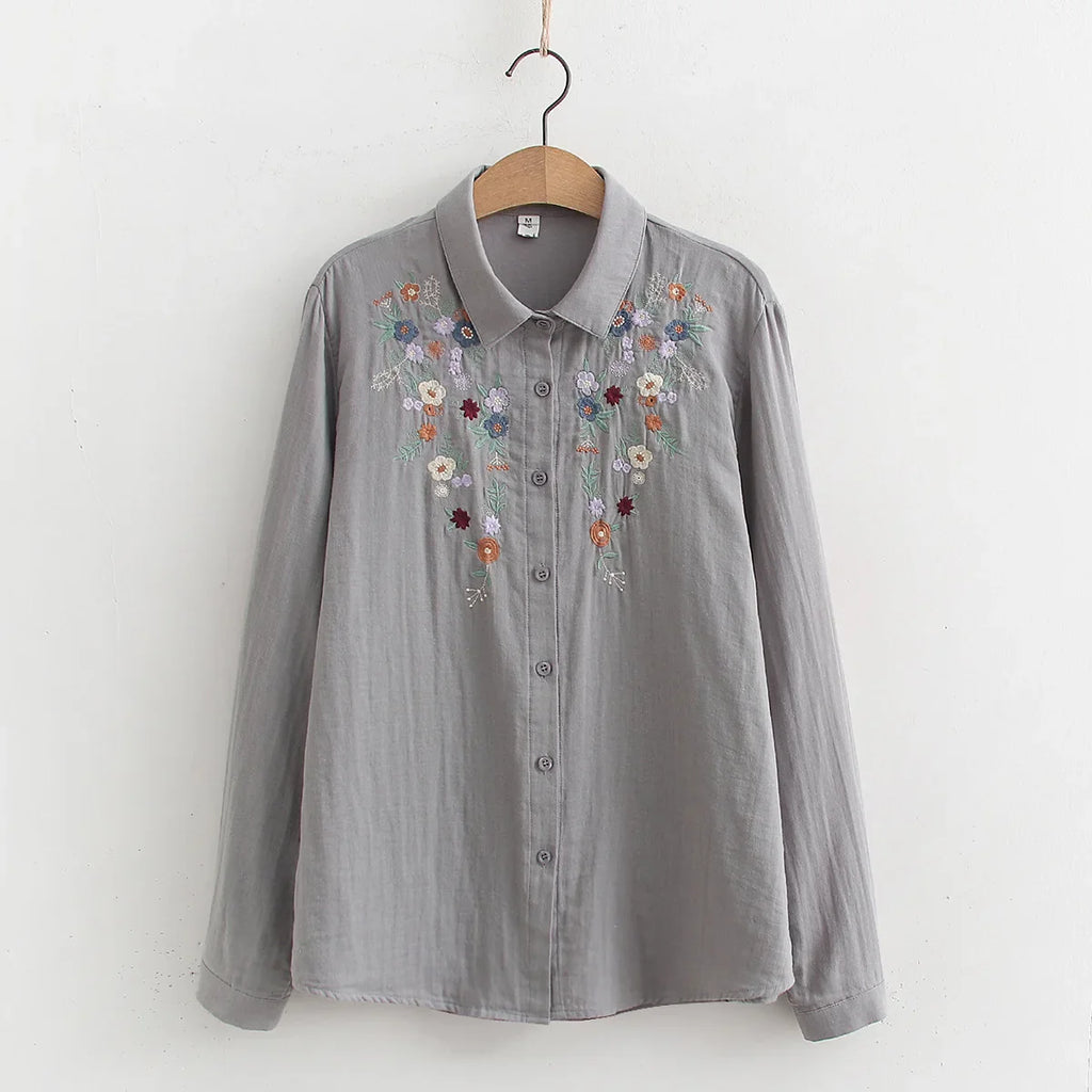 Camisa 100% Algodão com Bordado – Conforto e Estilo Natural