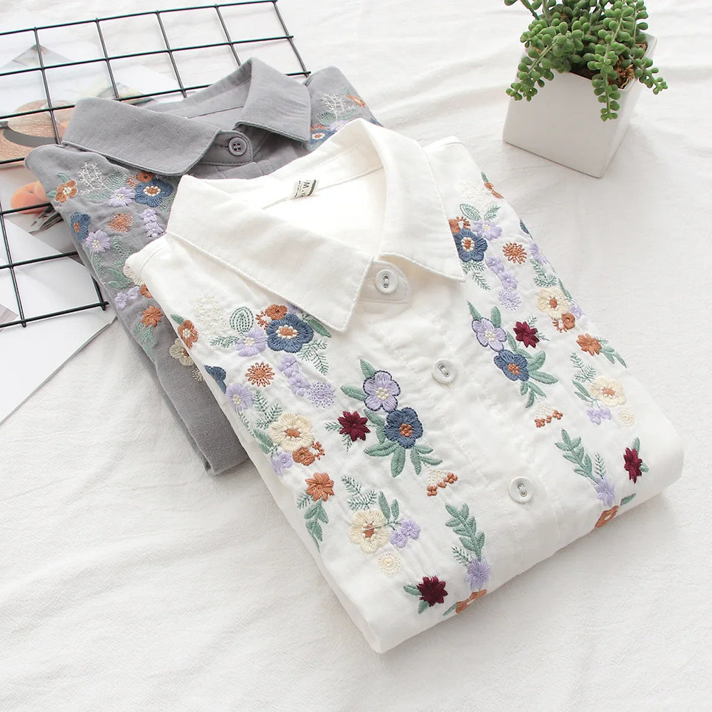 Camisa 100% Algodão com Bordado – Conforto e Estilo Natural