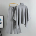 Conjunto Feminino Casual Elegante – Camisa Estilo Hepburn com Cardigan e Calça
