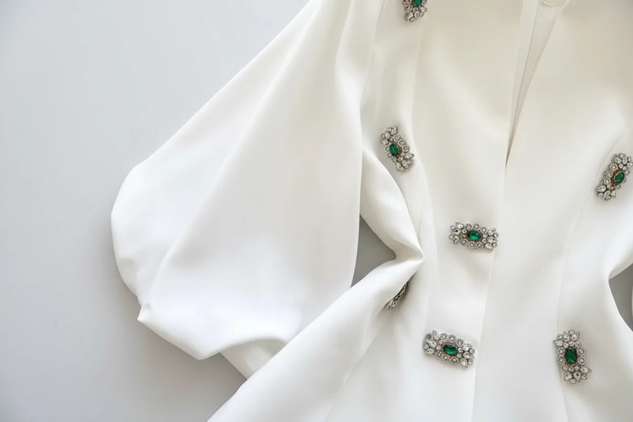 Camisa bordada a mão - elegante sofisticada