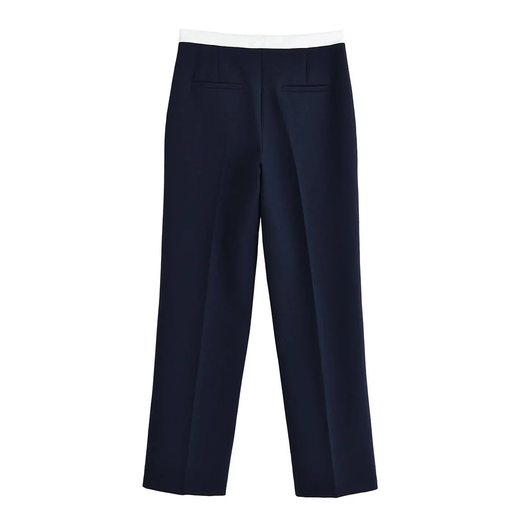 Conjunto Feminino Versátil – Blusa Básica com Recortes e Calça Reta Cintura Alta