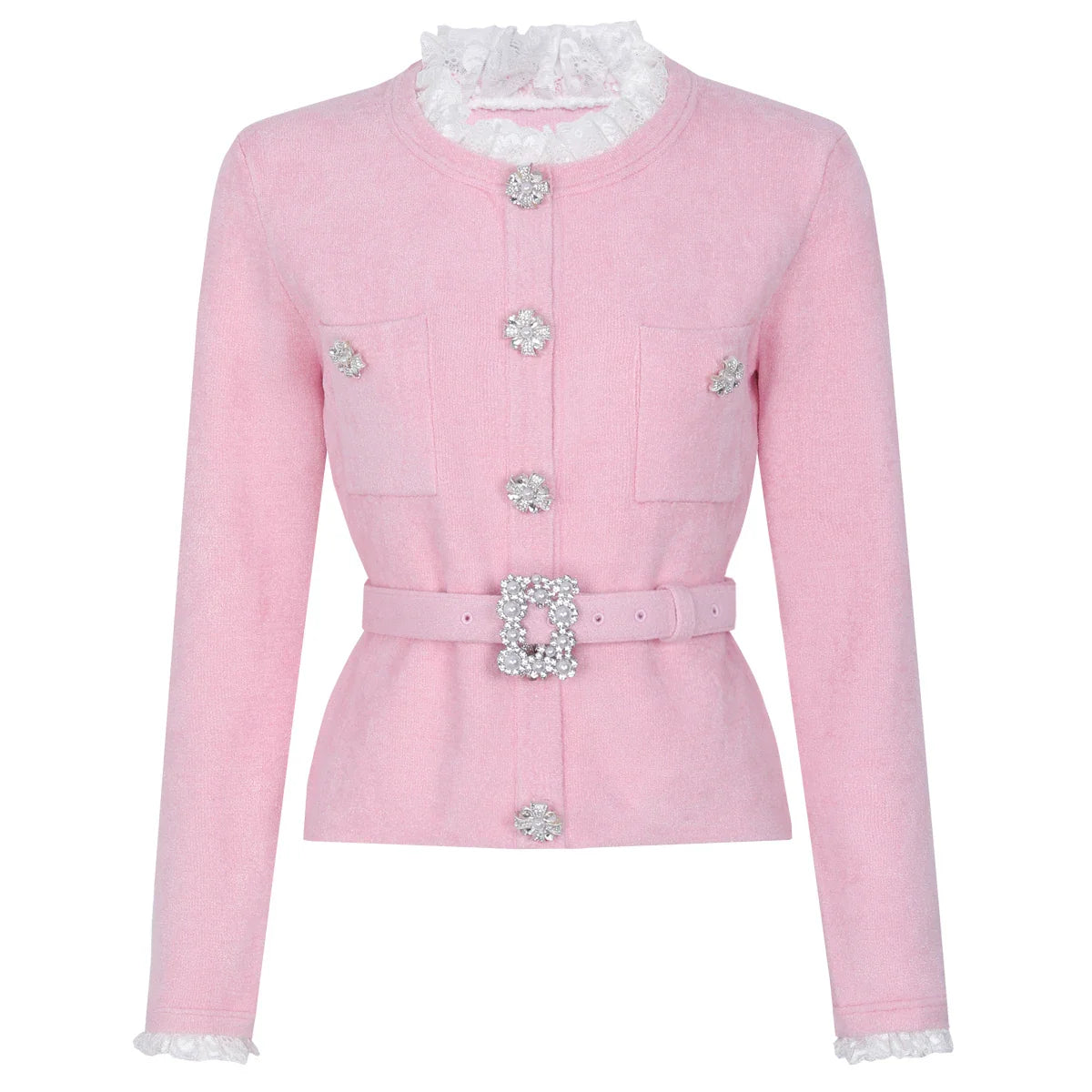 Conjunto Executivo Rosa: Casaco Estruturado e Saia Sereia Midi – Elegância