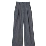 Calça de Alfaiataria Listrada – Cintura Alta e Silhueta Wide Leg Elegante