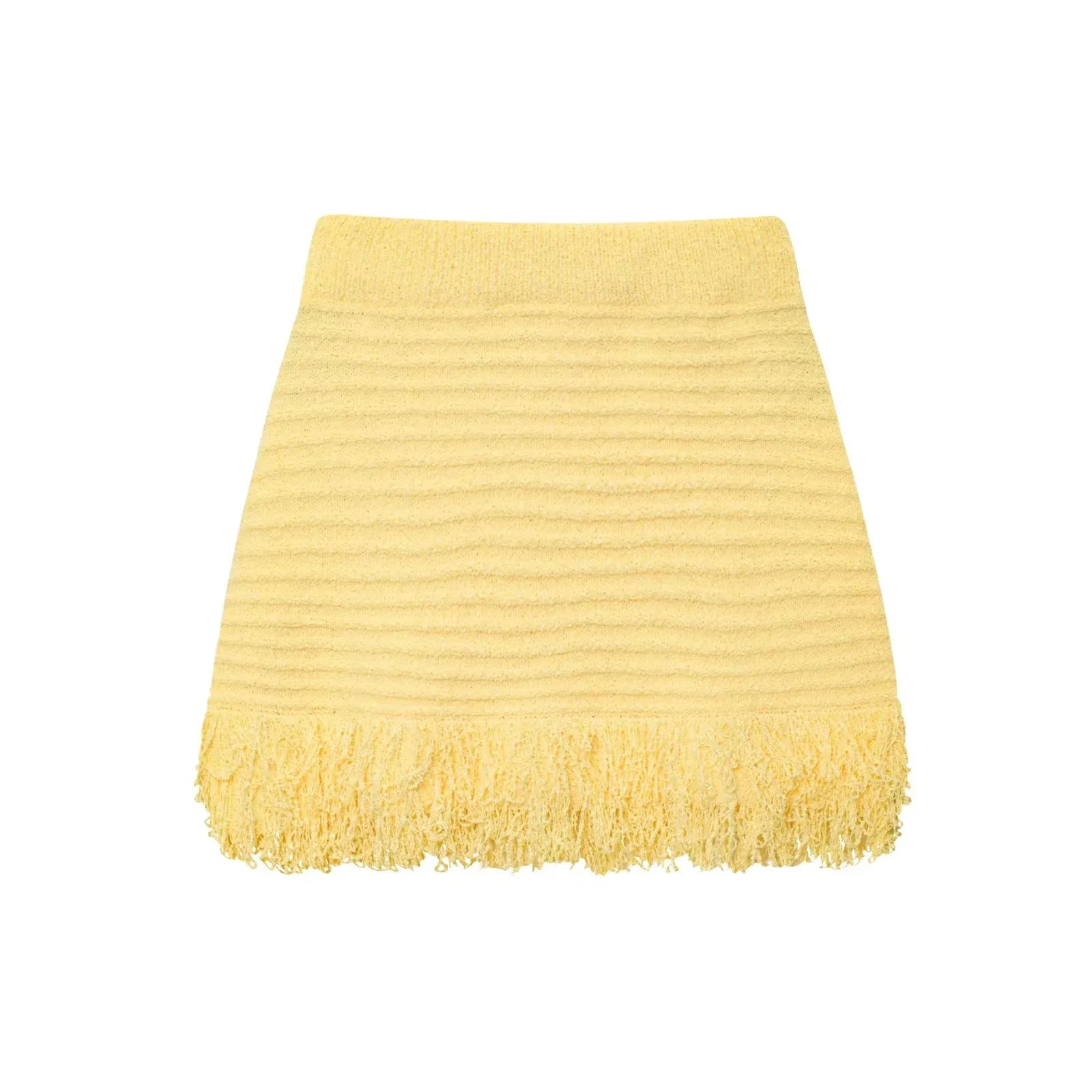 Conjunto em Tricô Vazado – Saia Mini + Camisa