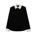 Conjunto em Veludo com Camisa de Manga Longa e Calça – Design Elegante com Detalhes Laterais