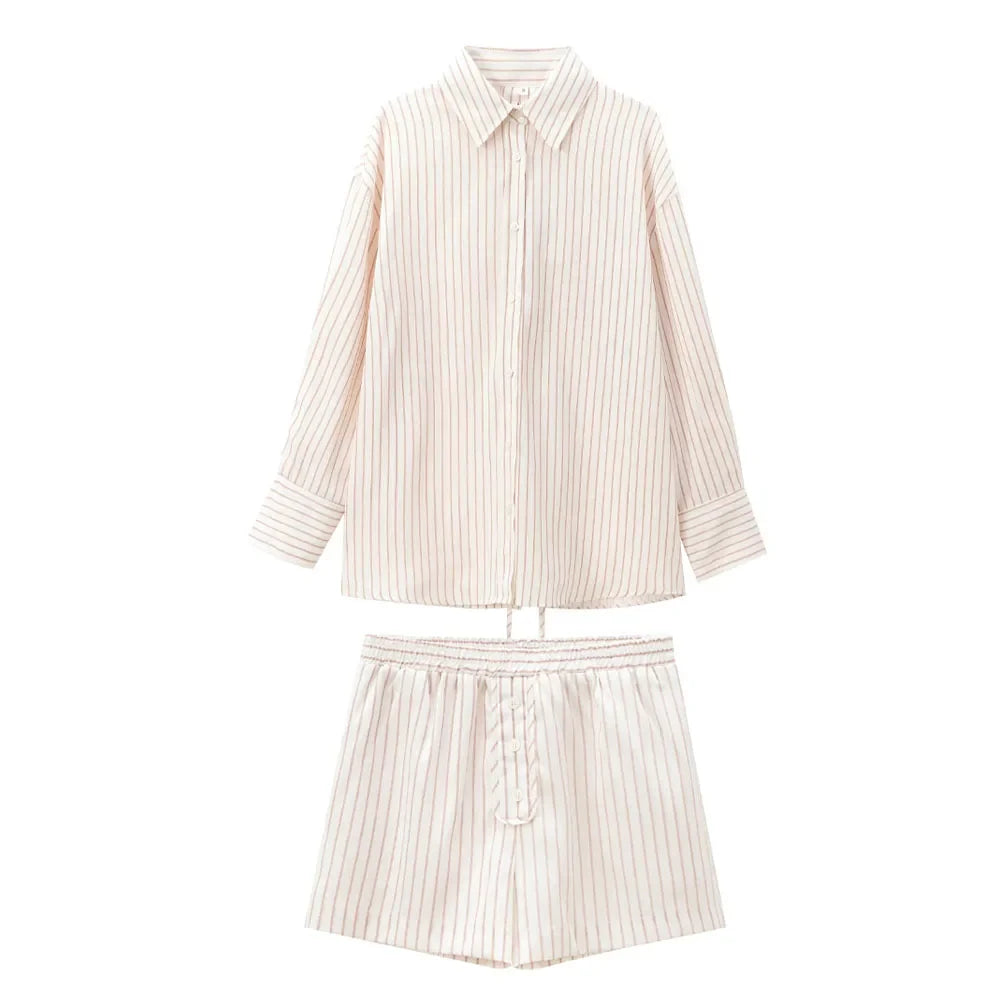 Conjunto camisa e shorts Listrado - Novidade