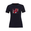 Camiseta – Manga Curta, Decote Redondo, Algodão, Bordado Floral, Casual e Confortável